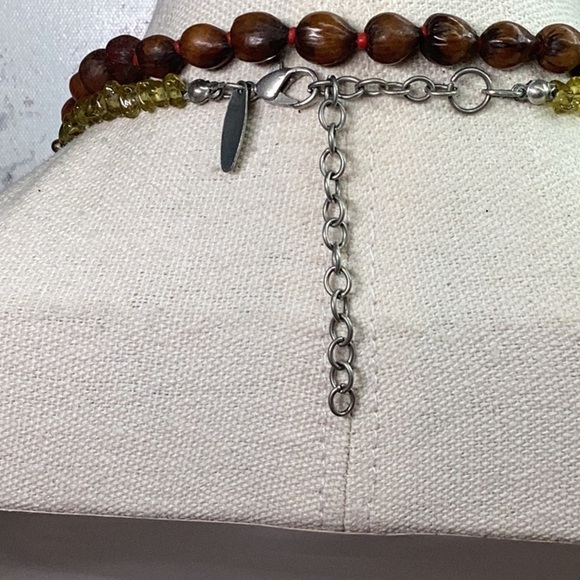 Necklace Set - Wood Beaded Necklace and Wood and Glass Necklace Very Unique - Picture 5 of 6